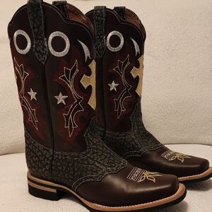 EL General Leather Brown Cowboy Boots